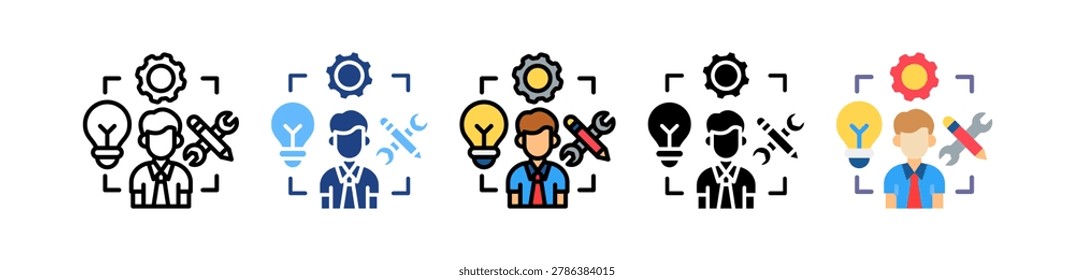 Work Skills Icon multiple Vector Illustration
