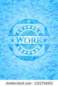 Work sky blue mosaic emblem