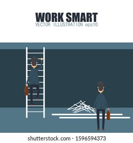 Work smart concept. Efficiency in business. Vector illustration in flat design.