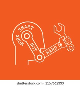 work smart not hard- automation symbol
