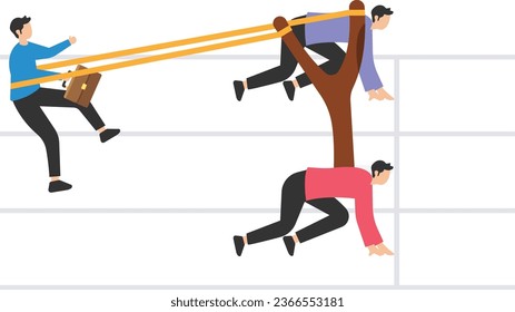 Work smarter not harder, Efficient way with minimal effort to win business competition, Better or difference strategy to outsmart competitor, Run fast on sphere effortless to win

