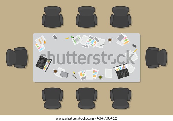 Work Space Business Meetings Brainstorming Top Stock Vector (Royalty ...