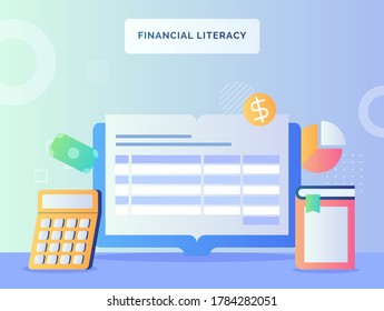 Work space computer on desk back ground of suitcase mail file folder clipboard gear back to work concept with flat style.