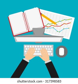 work space design, vector illustration eps10 graphic 