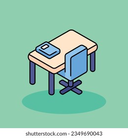 Work Space Free vector cartoon icon illustration. Coworking Space icon concept isolated . flat cartoon style