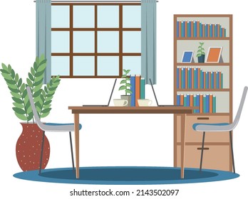 Arbeitsraum-Heimbüro - flache Illustration