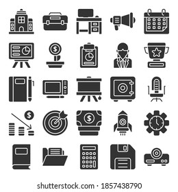 Arbeitsplatz-Icon-Paket für Ihre Website-Design, Logo, App, UI. Vektorgrafik-Illustration und bearbeitbarer Strich. EPS10.