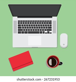 Work space Illustration Top View 