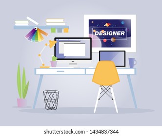 Work Space For Illustrator/graphic Designer With Two Monitors