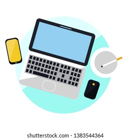 Work space and office objects