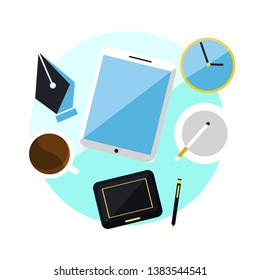 Work space and office objects