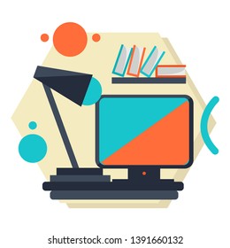 Work space and office objects