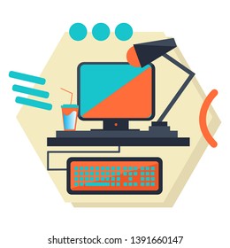 Work space and office objects
