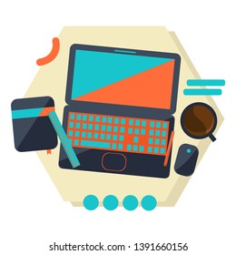 Work space and office objects