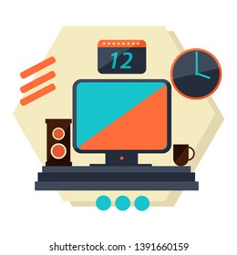Work space and office objects