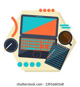 Work space and office objects