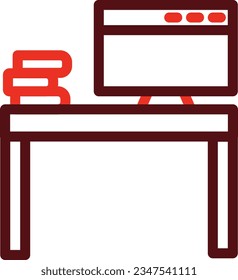 Work Space Thick Line Two Color Icons For Personal And Commercial Use.
