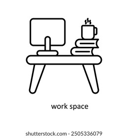 espacio de trabajo Vector de contorno lleno Icono Ilustración de diseño. Símbolo de Diseño gráfico sobre fondo blanco EPS 10 Archivo