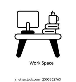 work space vector filled outline Icon Design illustration. Graphic Design Symbol on White background EPS 10 File
