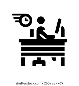 Work Speed Icon Glyph Vector Illustration