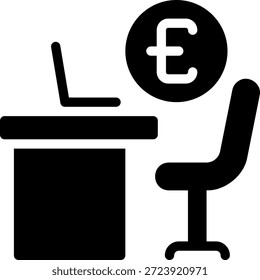 vetor de ilustração de ícone de glifo da estação de trabalho