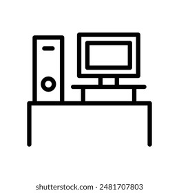 work station icon line style