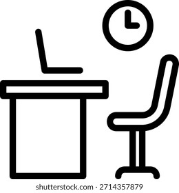 work station line icon illustration vector