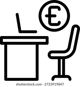 work station line icon illustration vector
