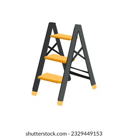 work step ladder cartoon. up repair, metal success, stairs staircase work step ladder sign. isolated symbol vector illustration