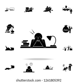 work stress icon. Detailed set of chaos element icons. Premium graphic design. One of the collection icons for websites, web design