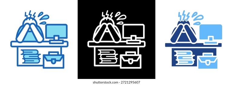 Work Stress Symbol dreifach-Stil Vektorgrafik