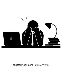 Work Stress Iconillustration Psychological Disorder People Stock Vector ...