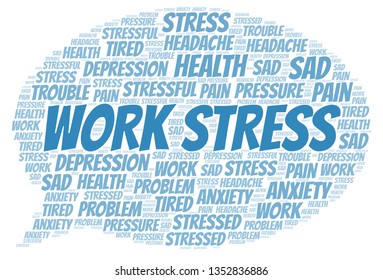 Work Stress Word Cloud Stock Vector (Royalty Free) 1352836886 ...