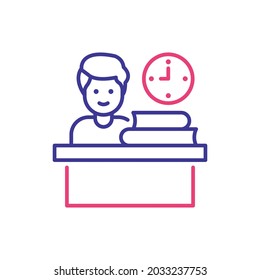 Work study vector 2 colours icon style illustration. EPS 10 file