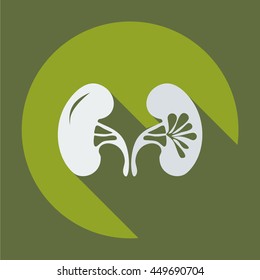 work in the style flat with kidney shadow