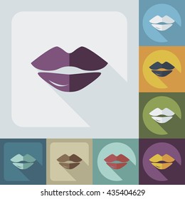work in the style of a flat lip shade