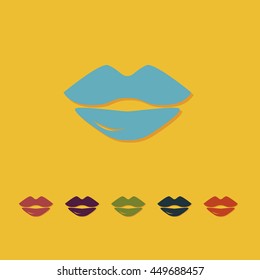 work in the style of a flat lip shade