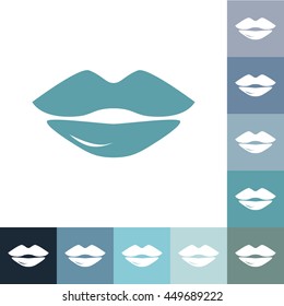 work in the style of a flat lip shade