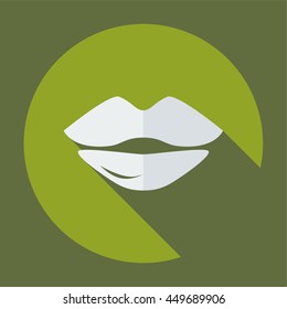 work in the style of a flat lip shade