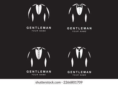 Work suit logo, tuxedo logo, Fashion Logo Design, brand fashion and symbol vector
