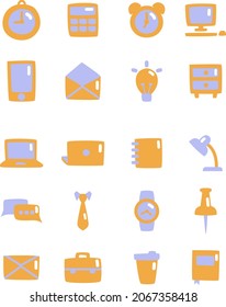 Arbeitsmaterialien, Illustration, Vektorgrafik, auf weißem Hintergrund.
