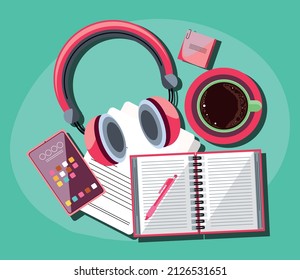 work supplies office include mobile and headphones