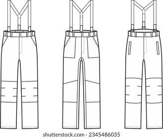 Männerschuhhose. Set. Fashion CAD. Vektorgrafik.