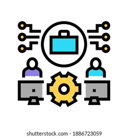 work system color icon vector. work system sign. isolated symbol illustration