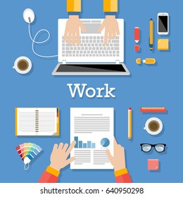 Work table, flat design