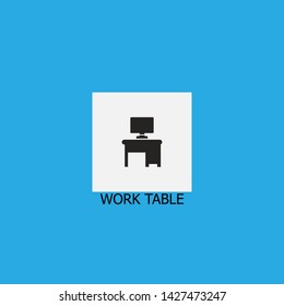work table icon sign signifier vector