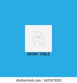 work table icon sign signifier vector