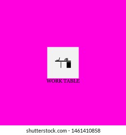 work table icon sign signifier vector