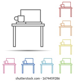 work table multi color icon. Element of workplace icon on white background