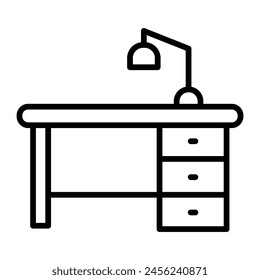 Work Table Vector Line Icon Design